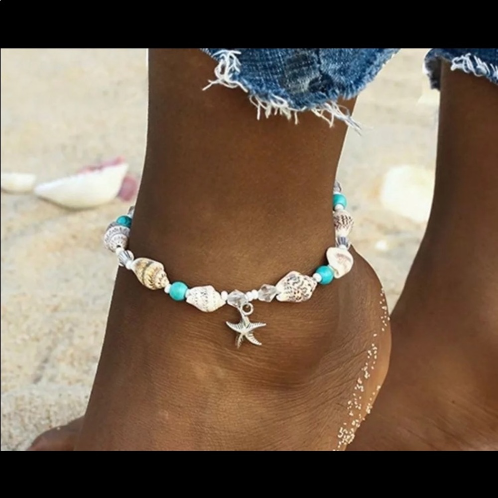 Starfish Bohemian Shell Anklet
